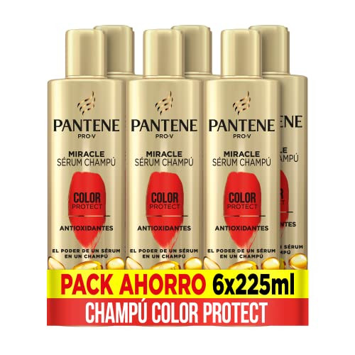Chollazo! Pack 6x champú Pantene Pro-V Miracle Serum Color Protect con antioxidantes para pelo teñido