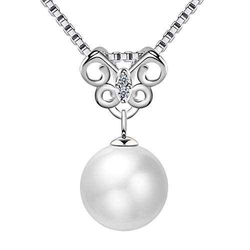 Colgante Perla Mariposa, Plata de Ley 925. Ideal San Valentín