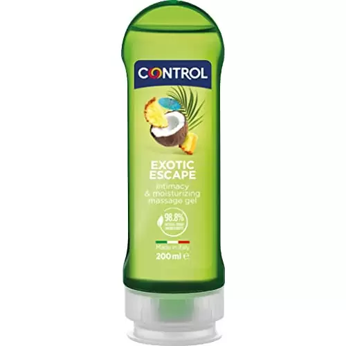 Control Gel Exotic Escape 2 en 1 - Gel de Masaje Corporal con Aroma a Frutas Tropicales - 200 ml