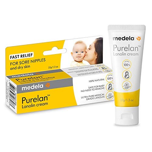 Crema 100% lanolina, natural y segura - Alivio rápido de los pezones doloridos y la piel seca (labios, talones, codo, culito de bebé…)