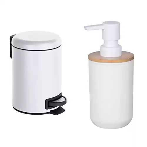 Cubo de acero con pedal Wenko de 3 litros + Dispensador de jabón líquido 0.33 litros