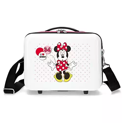 Disney Neceser adaptable a trolley Enjoy The Day, color Blanco/Rosa
