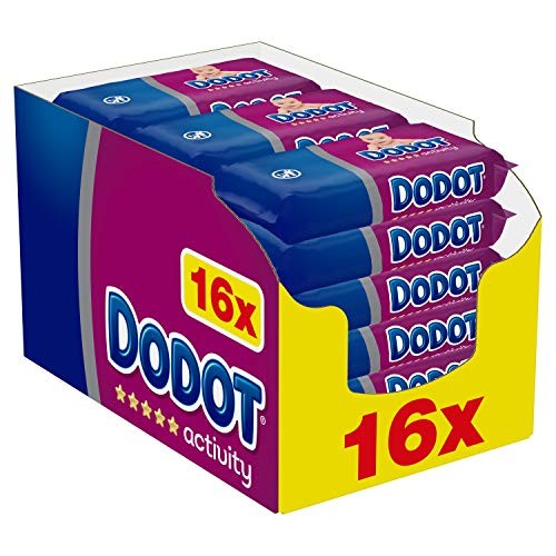 Dodot Activity Toallitas para Bebé - 16 Paquetes de 54 Unidades, 864 Toallitas