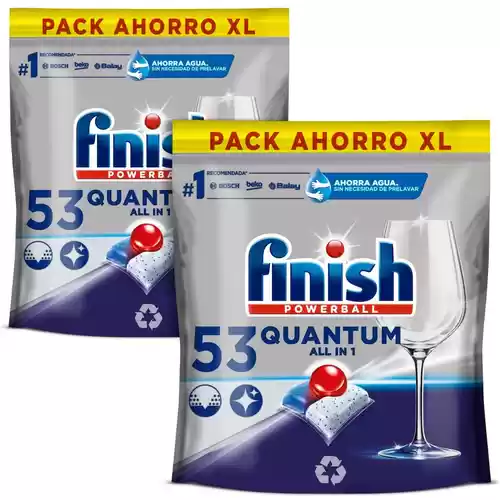 Finish Powerball Quantum All in 1 Pastillas para lavavajillas Regular 106 pastillas | Miravia