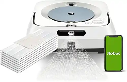iRobot M613440 Braava Jet - Robot friegasuelos + Pack de 7 paños Desechables para Pasar la mopa en seco