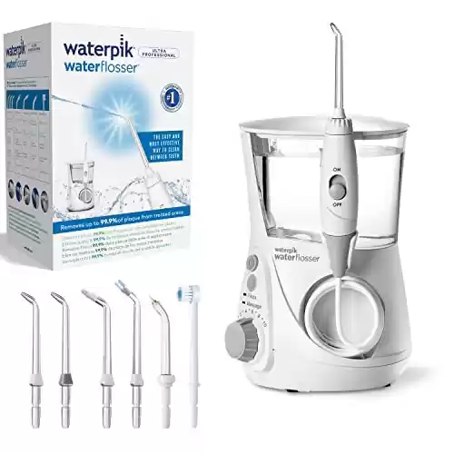 Irrigador de Sobremesa con Agua a Presión y Sistema Avanzado de Control de Presión Mediante 10 Posiciones con 7 Boquillas, Waterpik WP-660EU