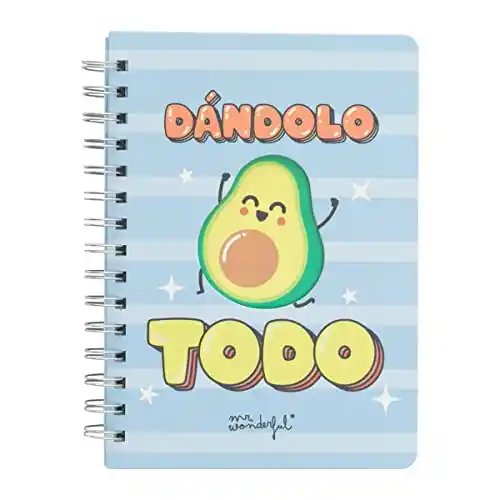 Libreta A5 Mr. Wonderful aguacate Dándolo todo
