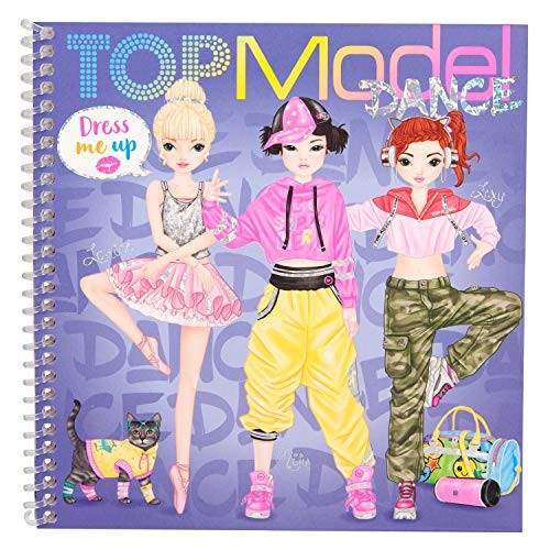 Libro para Colorear con Pegatinas, Top Model Dress
