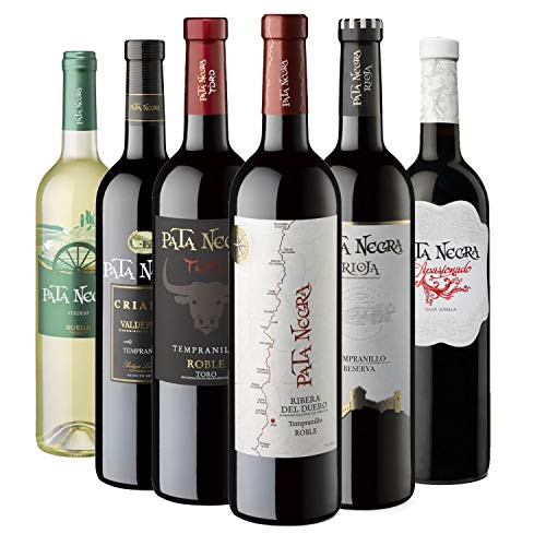 Lote de 6 Botellas de vino Pata Negra con diferentes DO