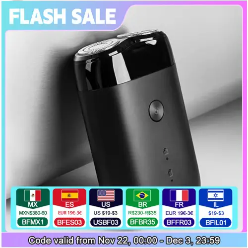 Maquinilla de afeitar Xiaomi portátil de 4 hojas gemelas