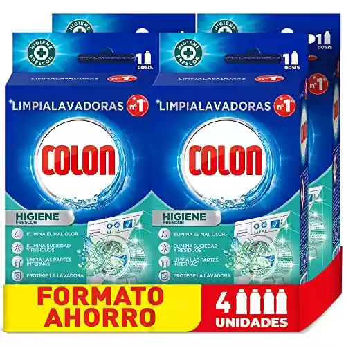Megapack de 4 usos Colon Limpialavadoras Higiene - Limpia la lavadora y elimina malos olores