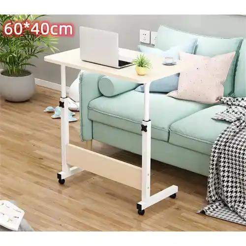 Mesa auxiliar 60x40cm con altura ajustable y ruedas
