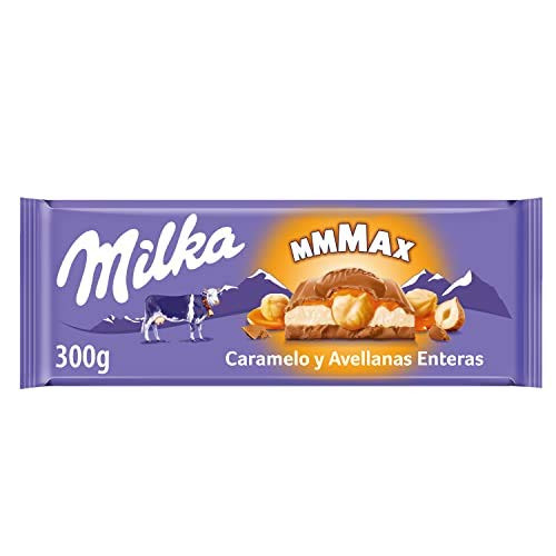MILKA chocolate relleno caramelo y avellanas tableta 300 gr (descuento al tramitar)