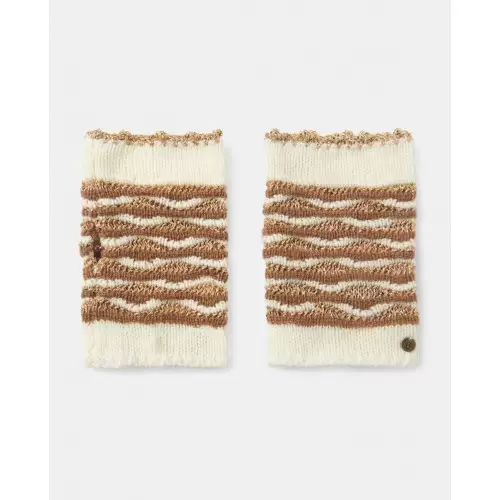 Mitones cortos de mujer de lurex en crudo