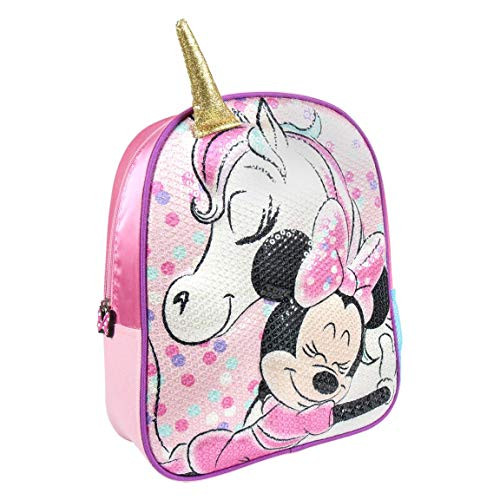 Mochila Infantil 3D Minnie, Rosa, 31 cm