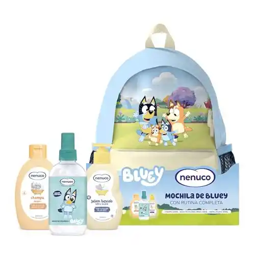 Pack infantil Nenuco con mochila Bluey (Champú 200ml, Jabón 200ml, Colonia 240ml)