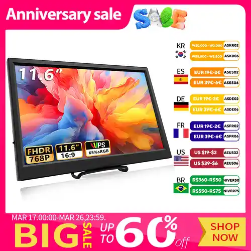 Monitor portátil 11,6" IPS