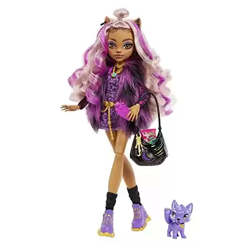 Muñeca Monster High Clawdeen Wolf articulada con Mascota y Accesorios de Moda