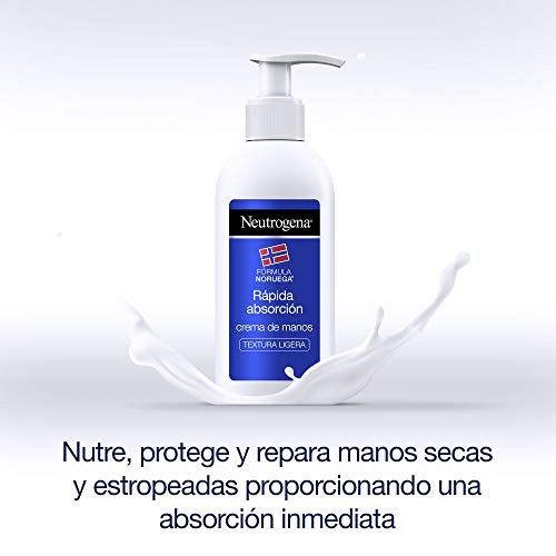 Neutrogena Crema de manos rápida absorción, textura ligera, fórmula Noruega, 140 ml