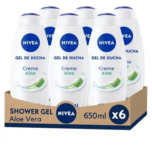 Pack de 6 geles de ducha Nivea Aloe Vera (6 x 650ml)
