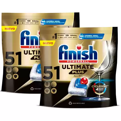 Pack 102 Pastillas para lavavajillas Finish Powerball Ultimate Plus All in 1