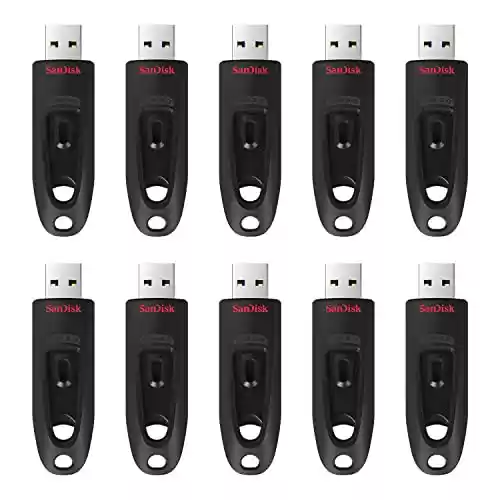Pack 10x pendrives Memoria Flash USB 3.0 SanDisk Ultra de 128 GB