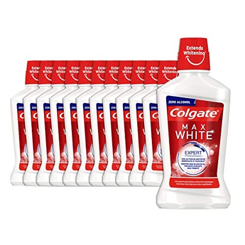 Pack 12 envases de enjuague bucal blanqueante COLGATE Max White Expert instantáneo