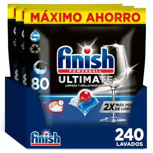 Pack 240 pastillas Finish Powerball Ultimate Lavavajillas
