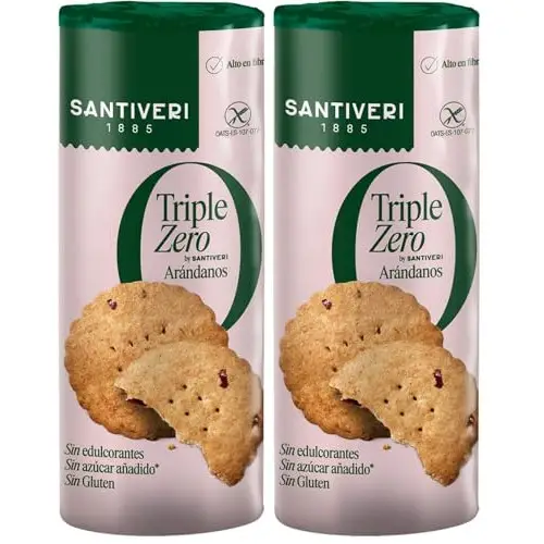 Pack 2x paquetes de Galletas Arándanos 205g Santiveri (sin azúcar, sin edulcorante, sin gluten)