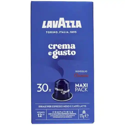 Pack 30 Cápsulas Café Compatibles Nespresso - Lavazza Crema e Gusto Classico