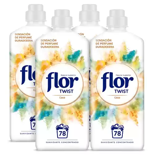 Pack 4 botellas de suavizante concentrado Flor Twist Coco