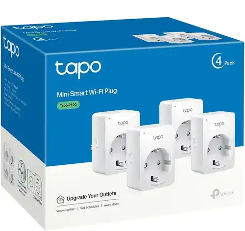 Pack 4 enchufes inteligentes TP-Link Tapo P100 Wi-Fi Compatible con Alexa y Google Home