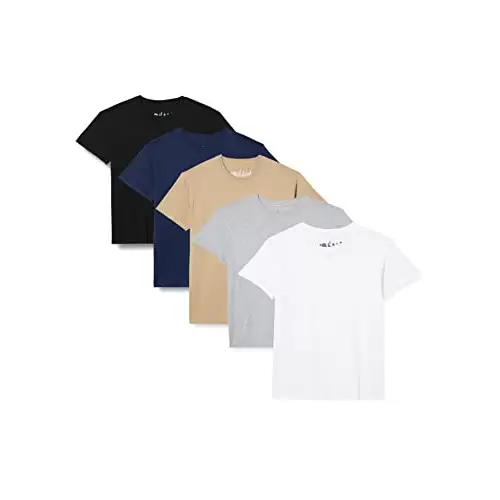 Pack 5 camisetas básicas FM London para hombre (TALLA L)