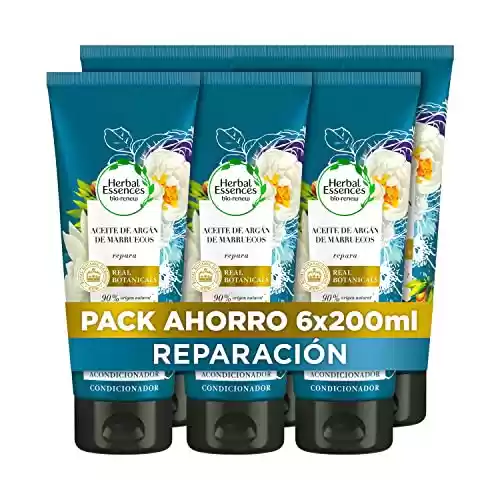 Pack 6 envases Acondicionador Reparador Con Aceite De Argán Herbal Essences