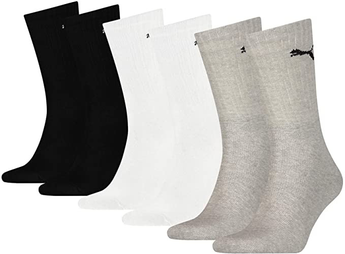 Pack 6 pares de calcetines Puma Sport Cush Crew (talla 35 a 42)