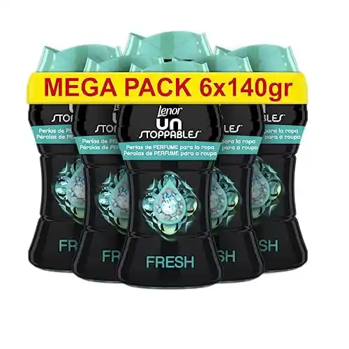 Pack 6x botes de Lenor UNstoppables Perlas Suavizante de Perfume para la Ropa