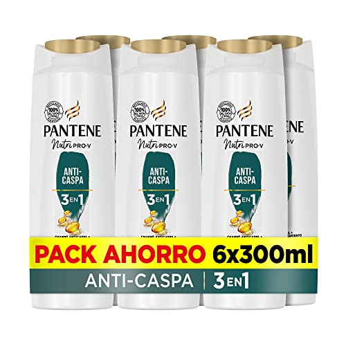 Pack 6x Pantene Champú Anticaspa + Acondicionador + Tratamiento 3en1 Pro-V