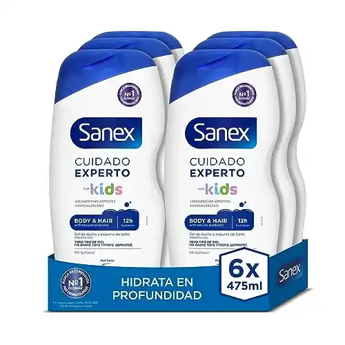 Pack 6x475ml Gel de Ducha Sanex Cuidado Experto Kids