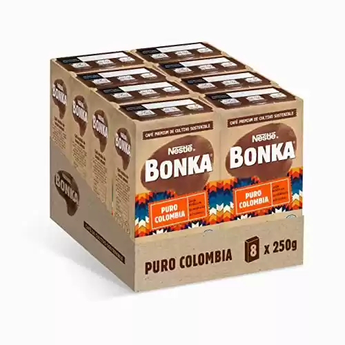 Pack 8x250g de Café Molido Bonka Puro Colombia 100% arábica
