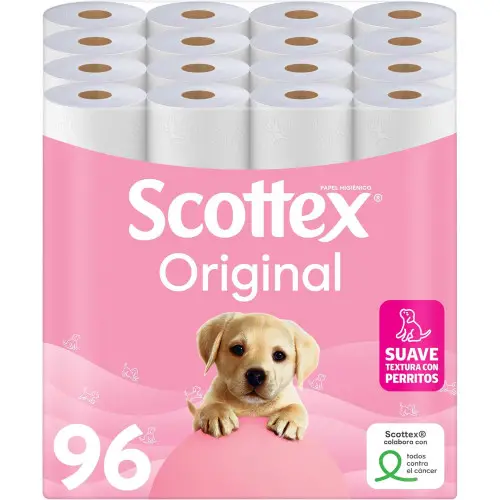 Pack 96 rollos Papel Higiénico Scottex Original - 0,17€ el rollo