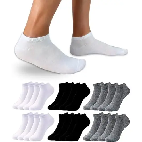 Pack de 12 Pares Calcetines Tobilleros Hombre