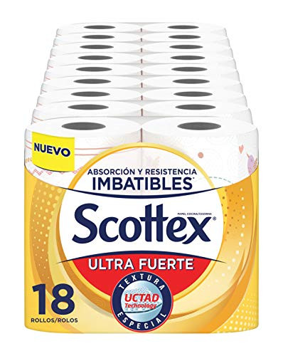 Pack de 18 Rollos Scottex Papel de Cocina Ultra Fuerte (compra recurrente)