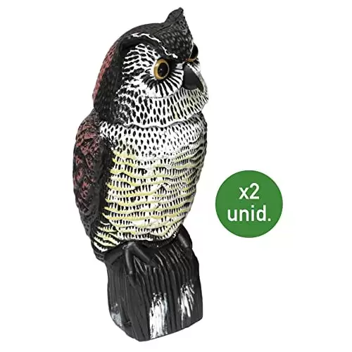 Pack de 2 Búhos Espantapájaros - Giran la Cabeza con el Viento - No Necesitan Pilas