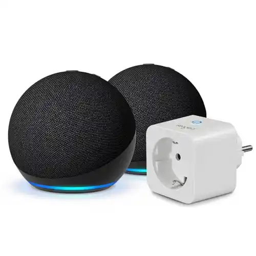 Pack de 2 Echo Dot 5ª Generación + Enchufe inteligente Smart Plug Alexa