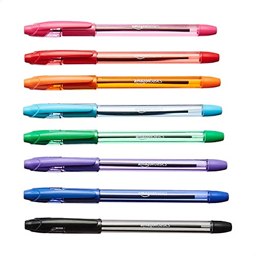 Pack de 8 Bolígrafos retráctiles AmazonBasics