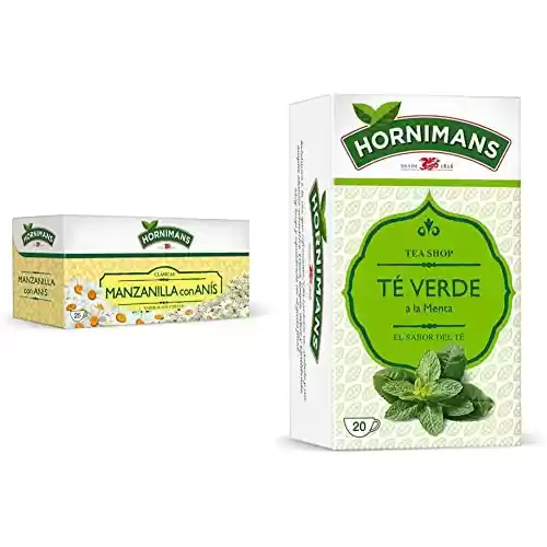 Pack Manzanilla con Anís 25 bolsitas & Té Verde a la Menta con 20 bolsitas Hornimans