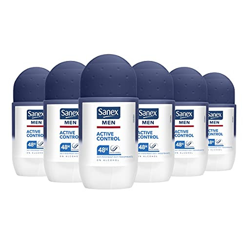Pack x 6 Desodorante Hombre Sanex Men Active Control Roll-on
