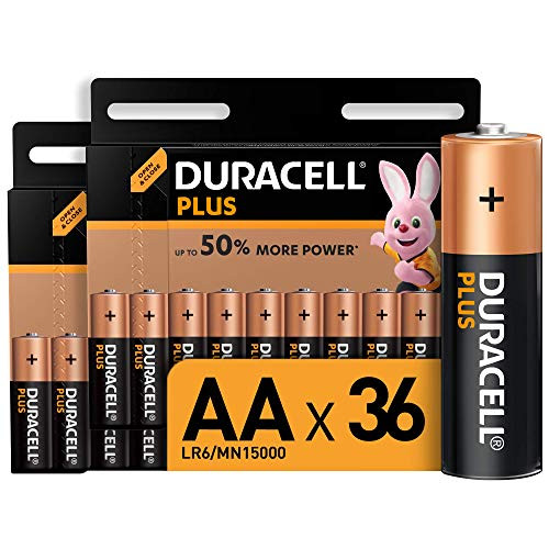 Paquete de 36 Pilas Alcalinas Duracell Plus AA