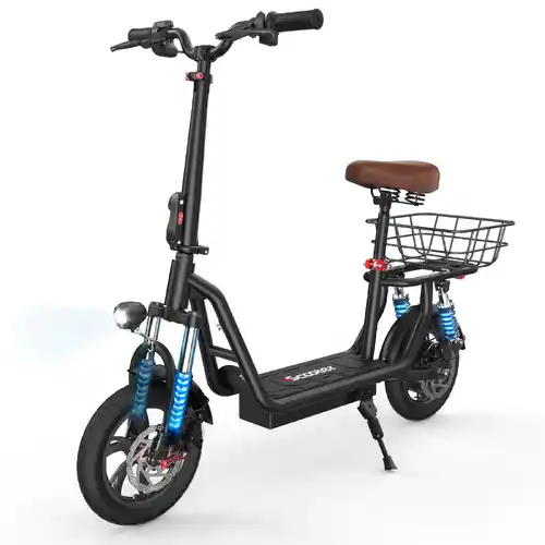 Patinete eléctrico para adulto iScooter con asiento y cesta