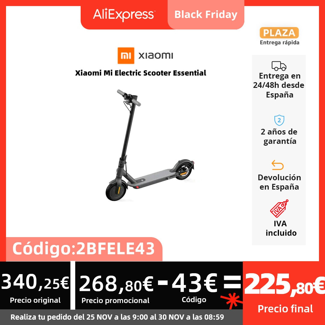 Patinete Xiaomi Mi Electric Scooter Essential (cupón + pago con Mastercard)